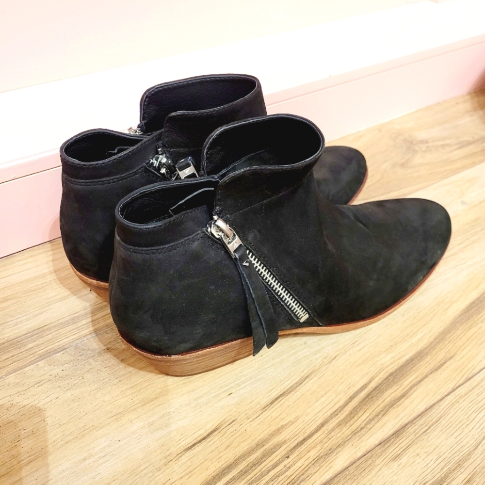 Sam Edelman black micro suede booties